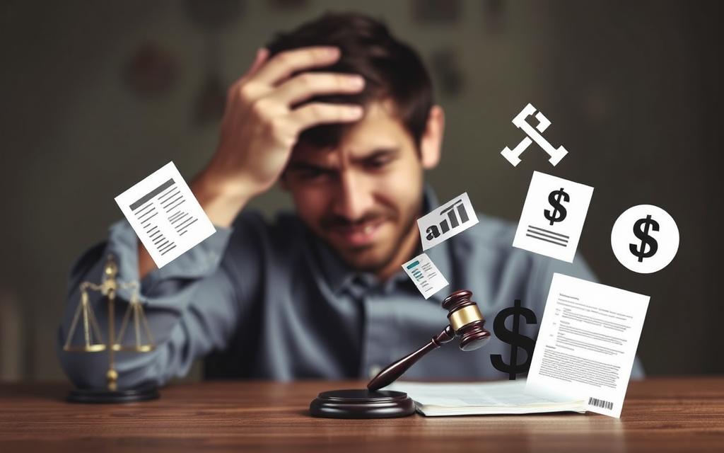 A Vivid Scene Of Emotional Distress Compensation Types. In The Foreground, A Person Grasping Their Head In Anguish, Their Face Twisted In A Pained Expression. In The Middle Ground, Various Legal Documents And Symbols Representing Different Compensation Types, Such As Medical Bills, A Gavel, And A Dollar Sign. The Background Is Blurred, Suggesting A Sense Of Isolation And Overwhelm. The Lighting Is Soft And Muted, Creating A Somber, Contemplative Atmosphere. The Composition Is Balanced, Drawing The Viewer'S Eye To The Central Figure And The Array Of Compensation Options Surrounding Them. The Overall Tone Conveys The Complexities And Challenges Faced By Those Seeking Legal Recourse For Emotional Distress. A Vivid Scene Of Emotional Distress Compensation Types. In The Foreground, A Person Grasping Their Head In Anguish, Their Face Twisted In A Pained Expression. In The Middle Ground, Various Legal Documents And Symbols Representing Different Compensation Types, Such As Medical Bills, A Gavel, And A Dollar Sign. The Background Is Blurred, Suggesting A Sense Of Isolation And Overwhelm. The Lighting Is Soft And Muted, Creating A Somber, Contemplative Atmosphere. The Composition Is Balanced, Drawing The Viewer'S Eye To The Central Figure And The Array Of Compensation Options Surrounding Them. The Overall Tone Conveys The Complexities And Challenges Faced By Those Seeking Legal Recourse For Emotional Distress.